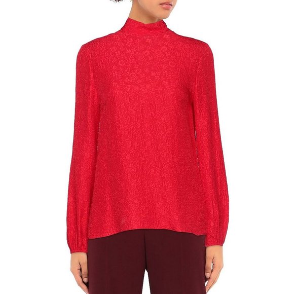 NWT Theory Mock Neck Silk Blouse - Picture 5 of 13